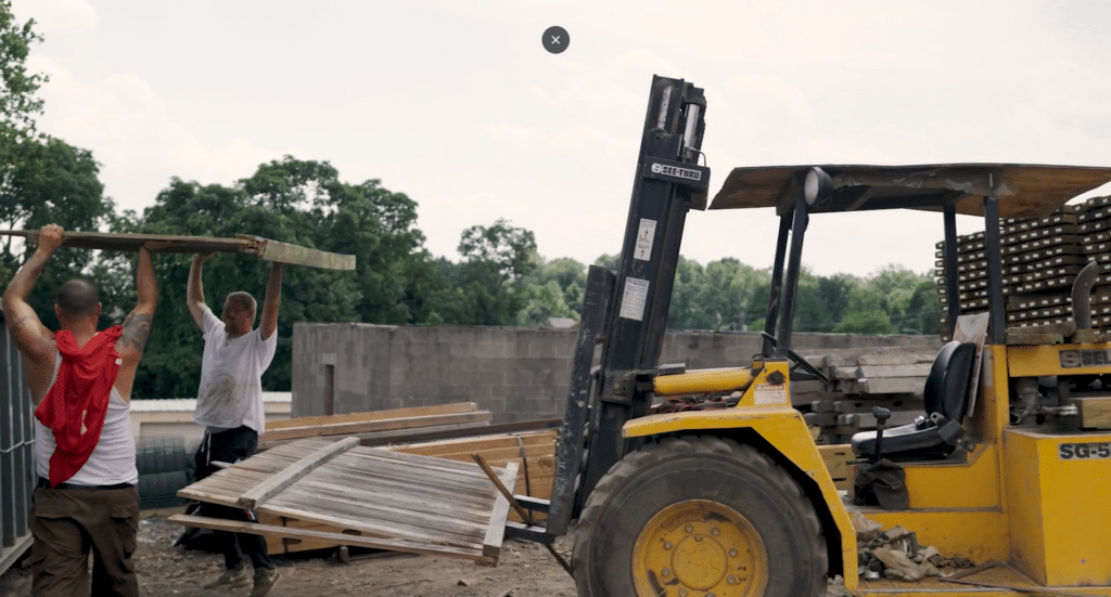 Fencing contractors at work